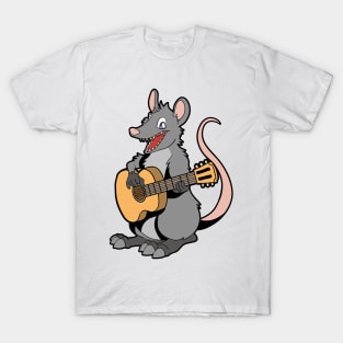 Cartoon opossum playing guitar T-Shirt